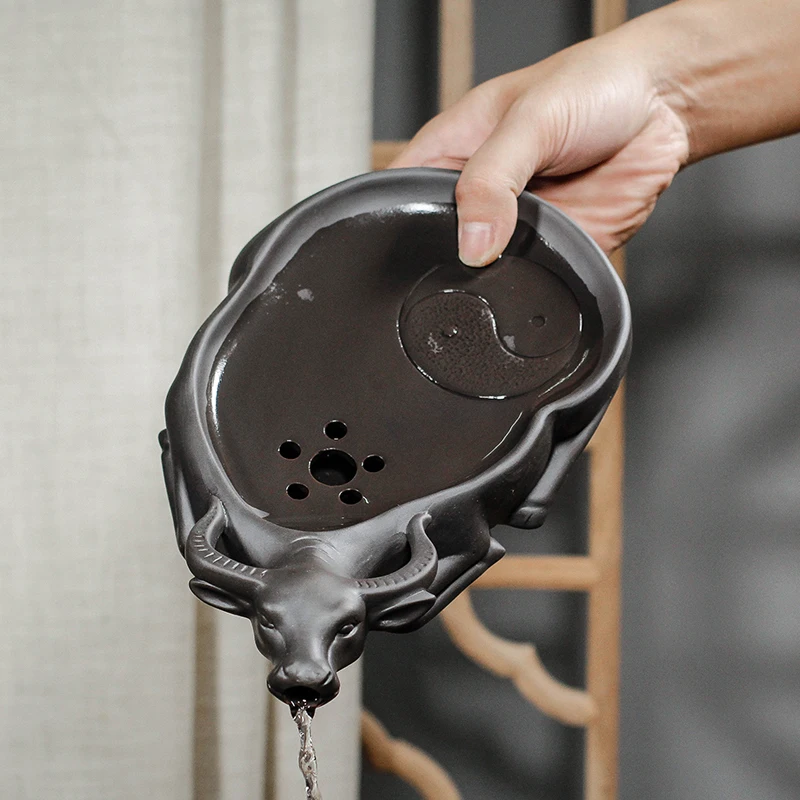 JIA-GUI LUO Chinese Tea Set Purple Clay Cattle Style Tea Tray Room Decoration Kitchen Accessories Thanksgiving F009 JIA-GUI LUO Chinese Tea Set Purple Clay Cattle Style Tea Tray Room Decoration Kitchen Accessories Thanksgiving F009