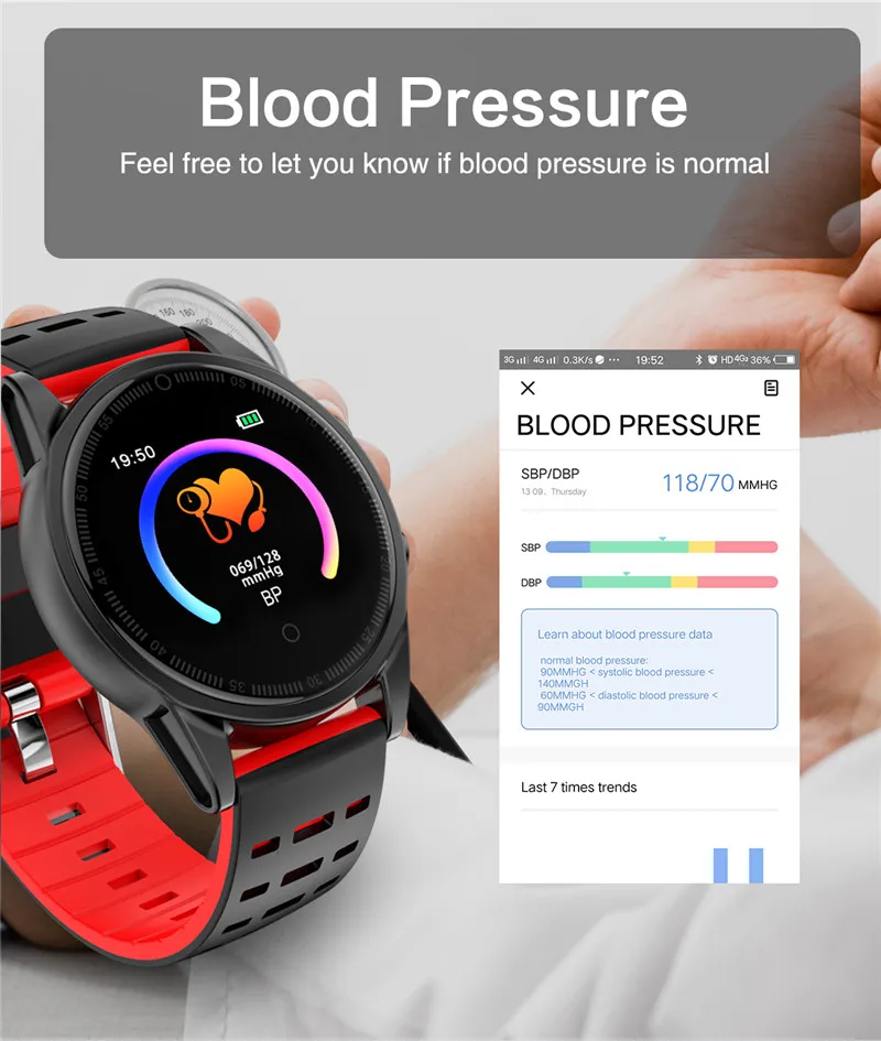 Smart watch fitness waterproof for Android IOS