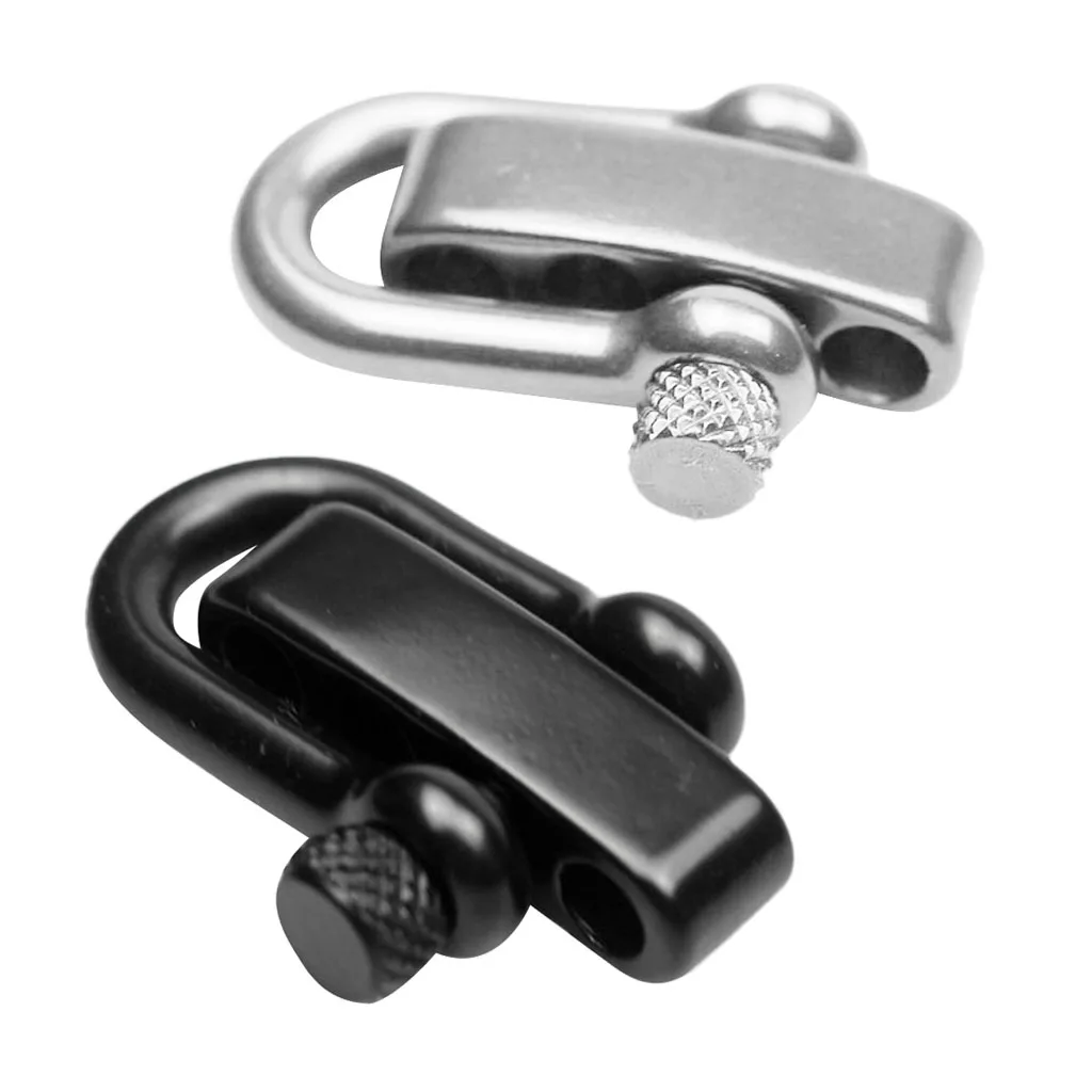2 Pcs Adjustable Stainless Steel U Shaped Shackle Buckle For Paracord Bracelets Stainless Steel Shackle For Outdoor Sport