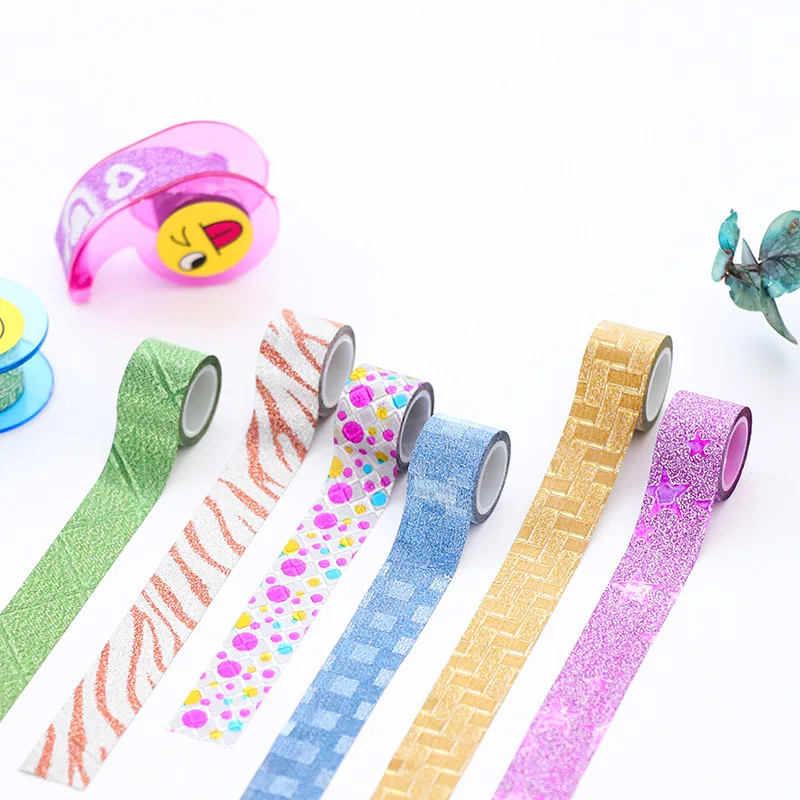 

1 Set of Cartoon Colorful Decoration Creative Cute Flash Decoration DIY Scrapbook Mask Tape School Office Supplies