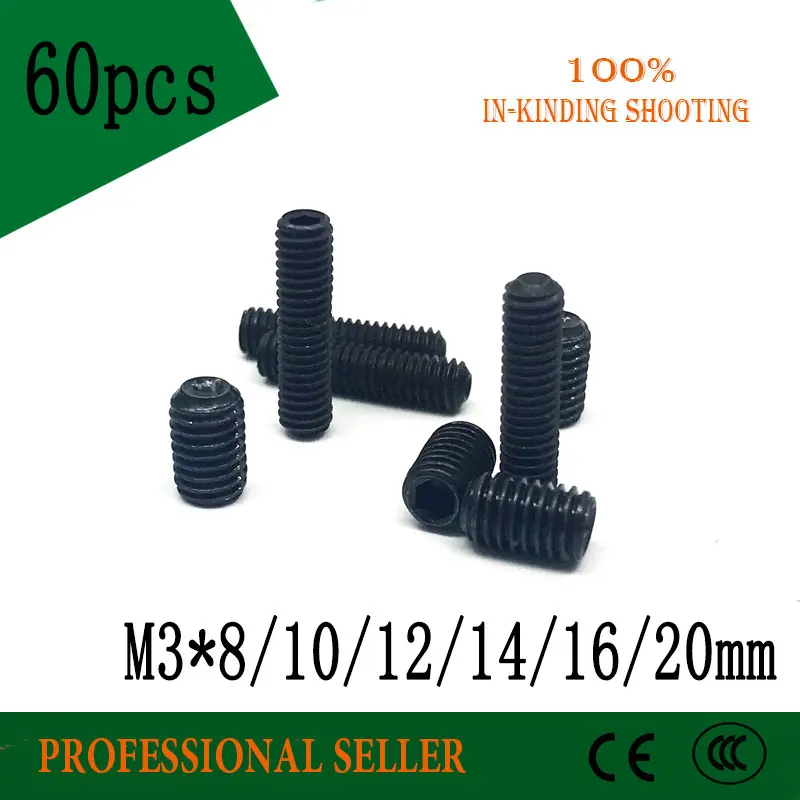60 шт. M3 * 8/10/12/14/16/20 мм метрическая резьба паз черный шестигранный разъем для