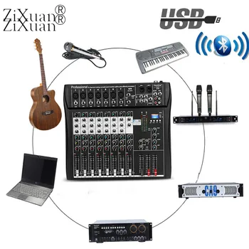 

Professional 8-channel Audio Mixer Stage Performance Conference Microphone Sound Mixing Console With USB Bluetooth MP3 Player