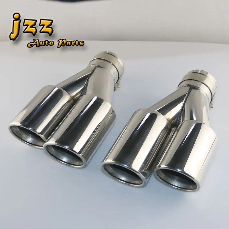 

JZZ 1pcs car exhaust pipe muffler tip for cars race escape chrome silver tailpipe sound bomb blue tube quiet silencer