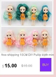 10 см DIY завод blyth мини кукла длинные волосы