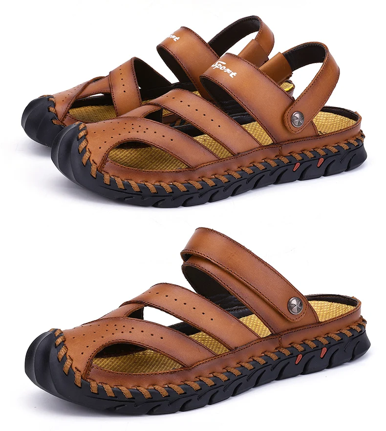 Летняя коллекция от бренда vesonal; обувь ручной работы из натуральной кожи; мужские сандалии; Классические мягкие пляжные сандалии для мужчин