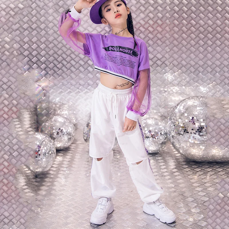 

120-170CM New Jazz Dance Costume Girls Children'S Stage Costumes Hip-Hop Street Performance Clothes Kids Long Sleeve Suit DL3999