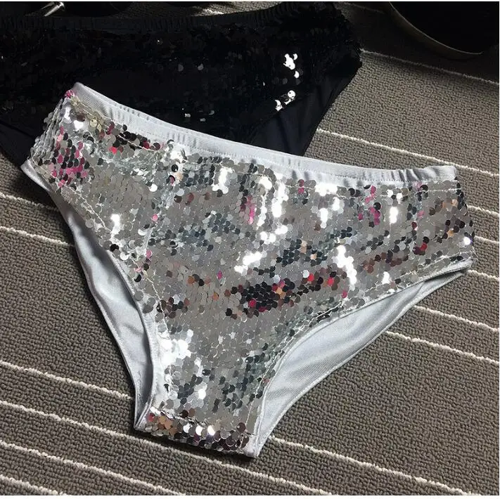 3pcs women brief panty Sequin Short Brief Underwear For