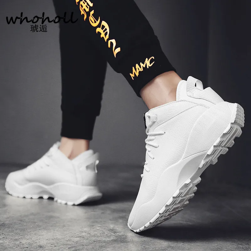blanc Zapatos Occasionnel Printemps Pu Luxe Hombre De Noir Whoholl En Chaussures Adulte Sneaker 2018 Hommes Baskets Ballerines Noir Cuir UqvxwSZ5