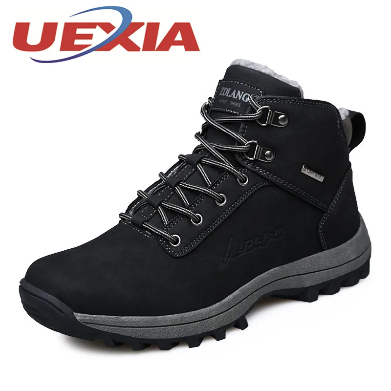 

Plus Size 48 Winter Men Casual Work Boots Pu Leather Plush Warm Shoes Men Platform Ankle Boots Outdoor Hightop Shoes Timber Bota