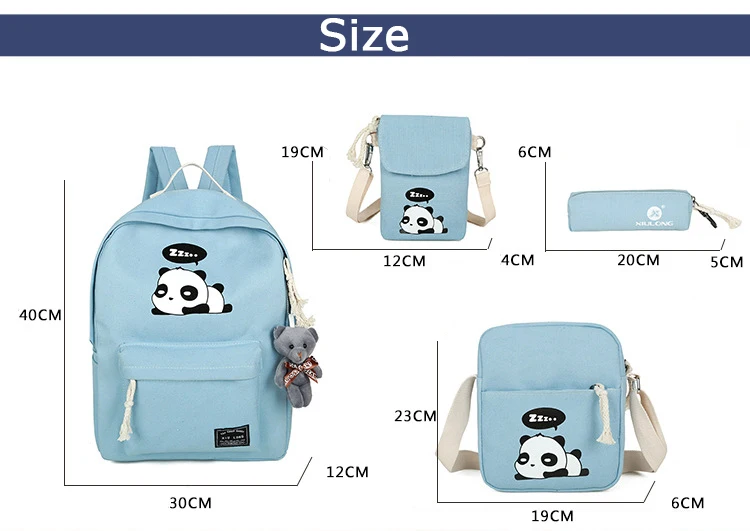 mochilas 4 peças set mochila feminina saco