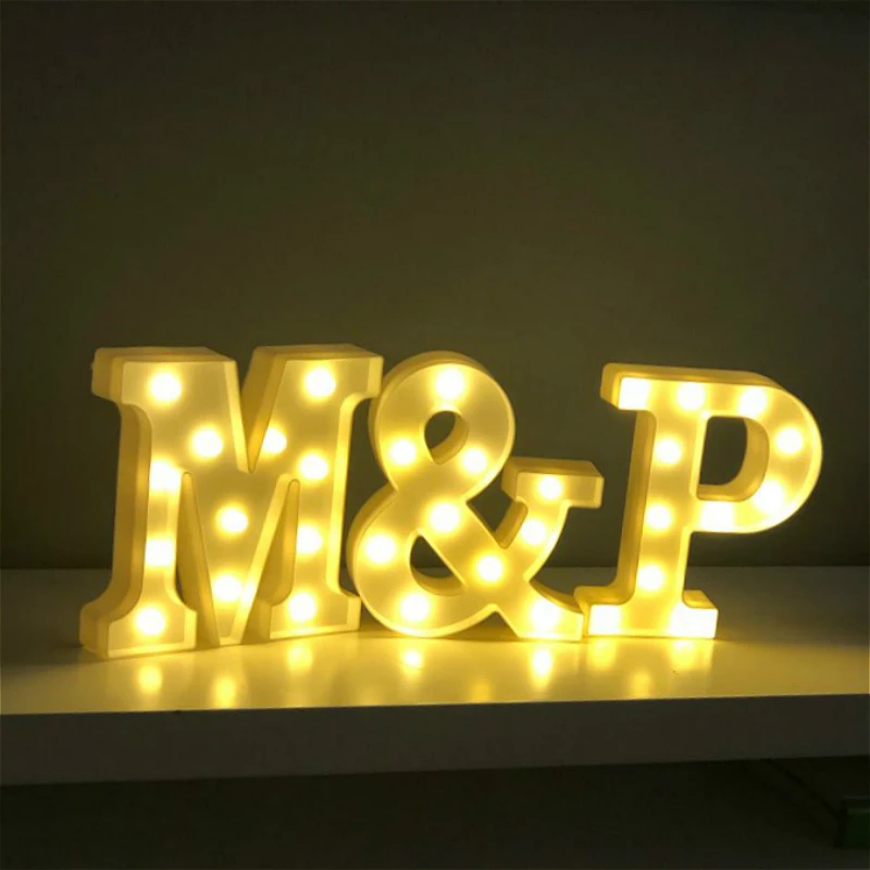 DIY буквенный знак сердце освещение LED винтажные пластиковые светодиодные фонари