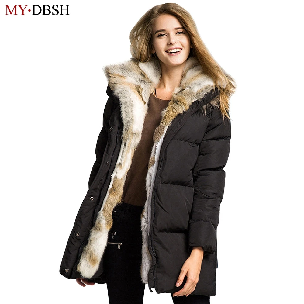 Fashion Women Down Jackets Keep Warm Winter Long Lady White Duck Down ...