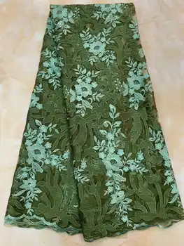 

High Quality 2019 African French Net Lace Fabric Embroidered Nigerian Lace Fabric 5Yards CDN215
