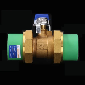 

green color union fitting brass ball valve PPR pipe union ball valve switch water pipe connector