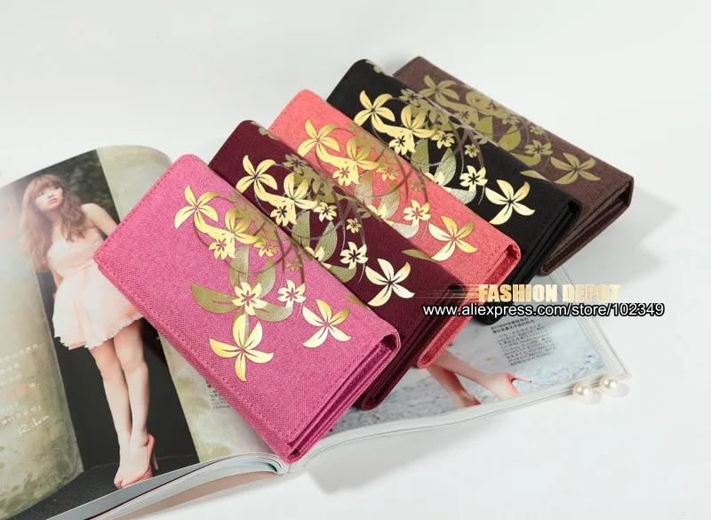 Long canvas wallet purse with zipper pocket (12)