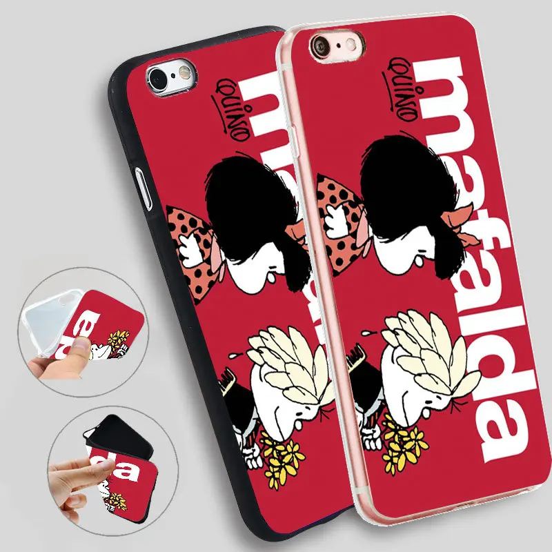 

Minason Mafalda Despeinada Silicone Phone Cover For iphone 7 8 X Case For iphone 5 5S XR XS Max SE 6 6S Plus TPU Phone Cases