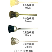 GH101C Стиль 50 шт./упак. щётка с чёрной щетиной, ювелирные инструменты и аксессуары, золотистый, серебристый, металлический кисть для полировки