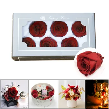 

6pcs/lot Eternal Preserved Rose Box Endless Fresh Natural Fower for Valentine's Day Birthday Gift Wedding Party Decor
