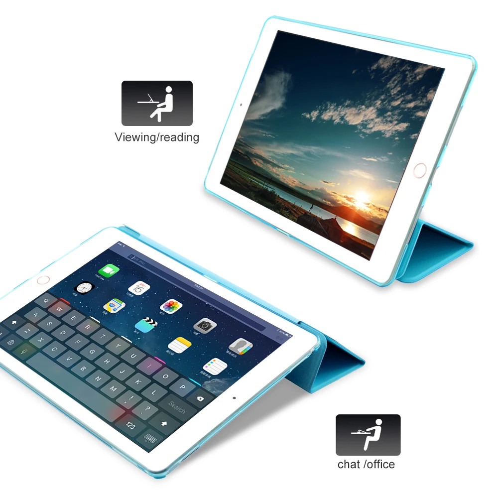 Чехол на айпад 4 3 2 Для iPad Pro 9.7 про ПУ Кожаный [ТПУ Мягкий Блеск Силиконовые Назад]