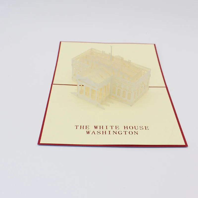  3D Laser Cut Handmade The White House Washington Paper Invitation Greeting Cards PostCard Business  - 32793318703
