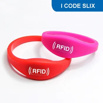 

WB03 RFID Silicone Wristband NFC Bracelet Tag for Acess Control 13.56MHZ ISO15693 1K BIT R/W ISO18000-3 with I CODE SLIx Chip