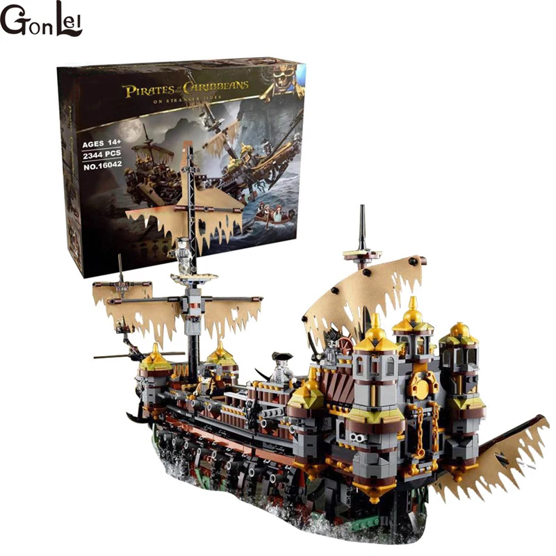

(GonLeI)  16042 New Pirate Ship Series The Slient Mary Set Children Educational Building Blocks Bricks Toys funny Gifts 71042