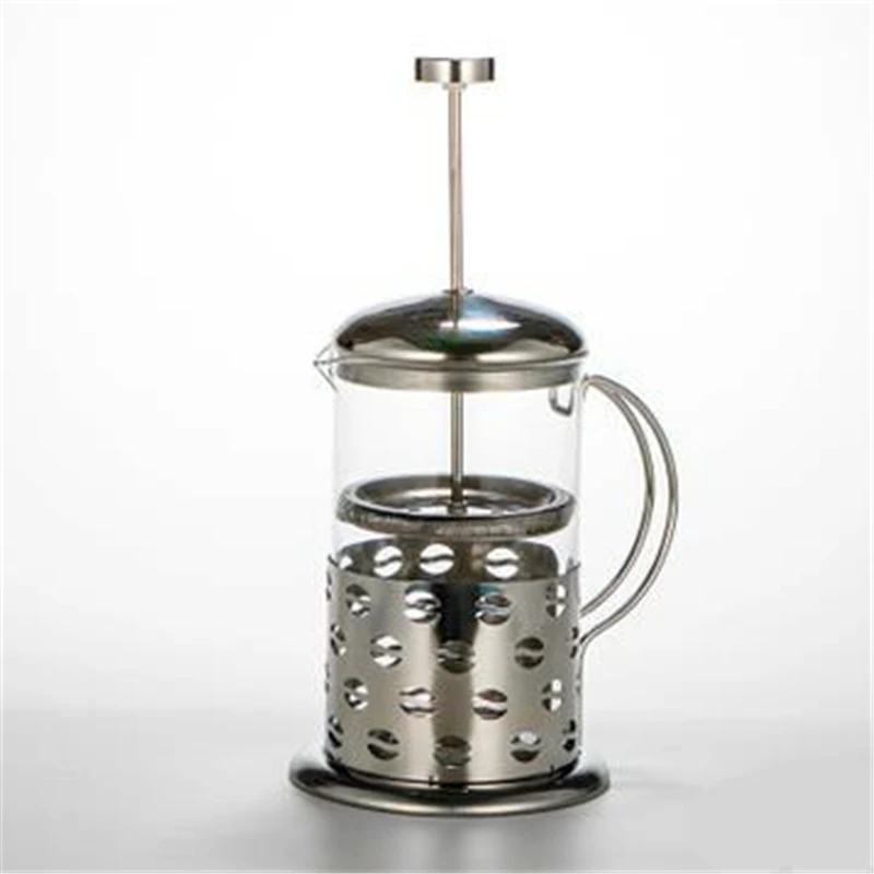 350ml 1L нержавеющая сталь давление горшок стеклянный фильтр чайник кофе ручной