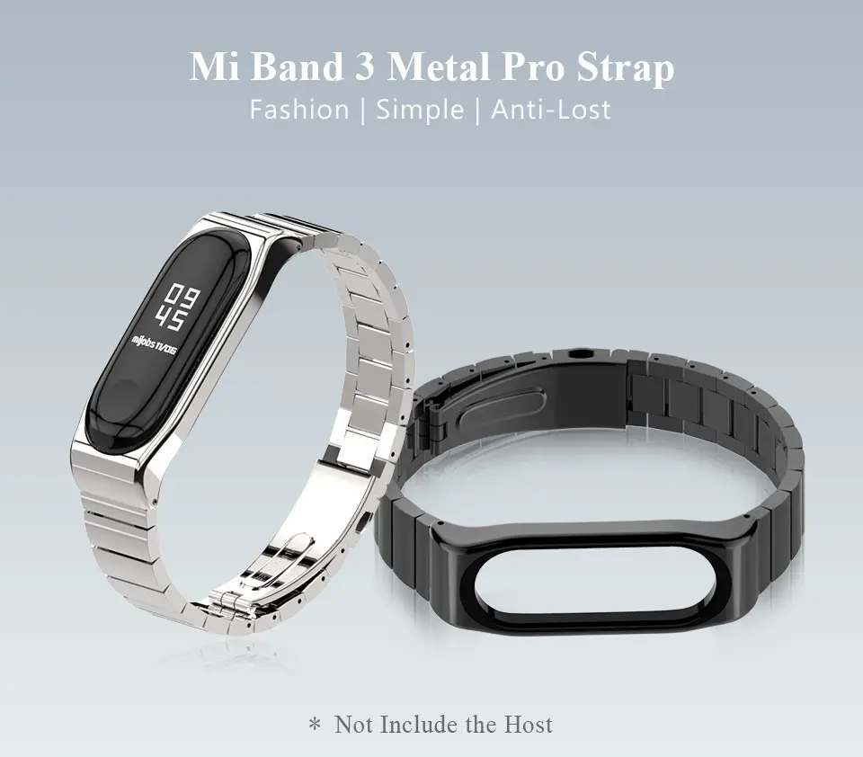 Mi band 4 ремешок для Xiaomi mi ремешок 4 ремешок mi и 3 металлический браслет умный ремешок для часов Безвинтовой браслет из нержавеющей стали