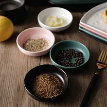 KINGLANG Скандинавское простое круглое блюдо для соуса, керамическое маленькое блюдо для приправ