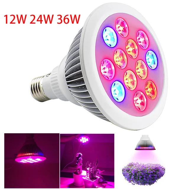 12w 24w 36w Led Plant Grow Light Lamp E27 Smd Growing Lights