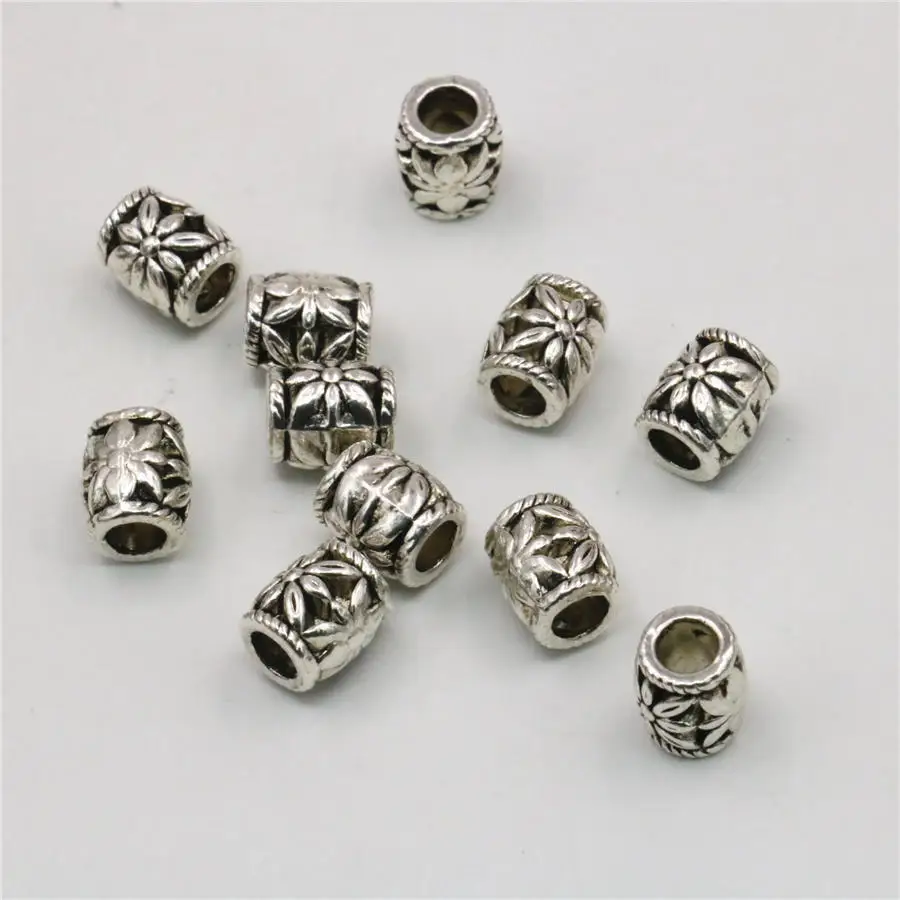 

10PCS Separator Beads Tube Lucky DIY Loose Finding Accessories Copper Jewelry Making Design Bracelet Necklace Girls Gifts 7x8mm