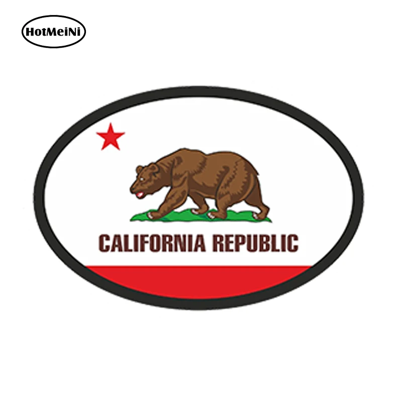 HotMeiNi 7 см X 10 CALIFORNIA STATE овальная с флагом наклейка США бампер автомобиля