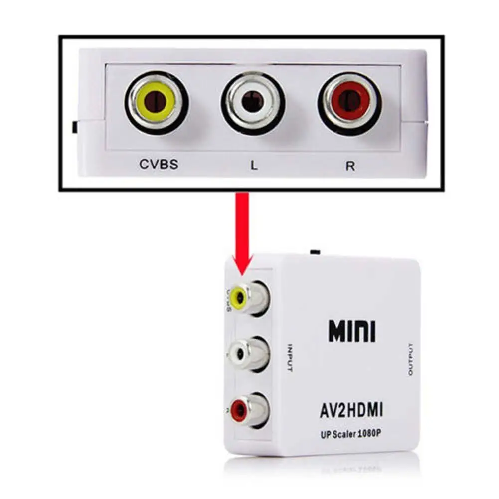 Композитный AV CVBS 3RCA в HDMI видео конвертер адаптер 720p 1080p Upscaler мини сигнала для ТВ VHS