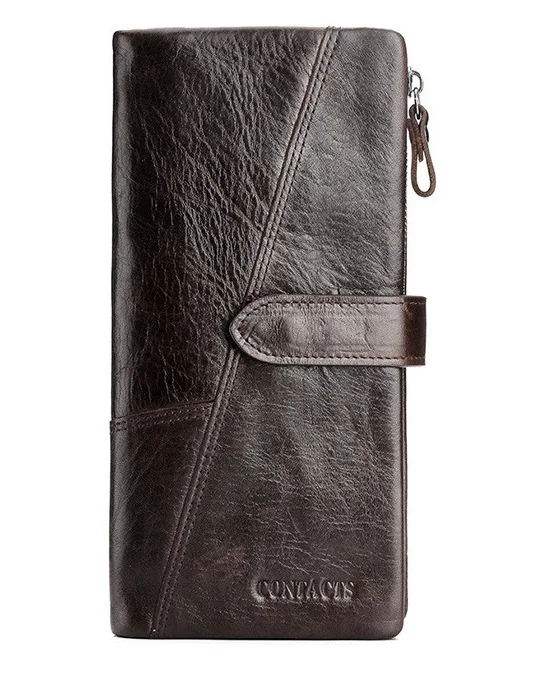 

Crazy horse leather men wallets Vintage genuine leather wallet for men Long Purse cowboy top leather thin to put