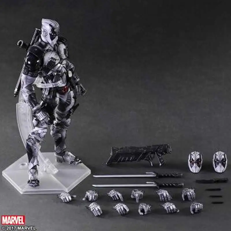 

Play Arts Deadpool Figure Gray Ver PA Kai X-men Model Toys 10" 26cm