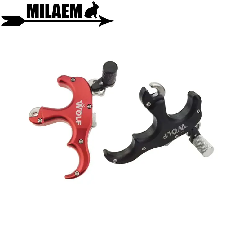 

1pc Archery Compound Bow 3 Finger Release Right Hand Automatic Finger Release Aluminum Alloy Archery Caliper Release Aids