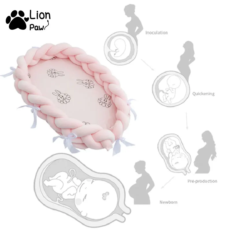 

Sleeping With Parents Portable Baby Bed With Bumper Crib Sides Baby Nest Baby Cot Envelope Bed for Newborns 100% Soft Breathable