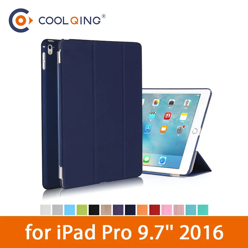 

PU Tablets Case For iPad Pro 9.7'' 2016 Smart Tri-folded PU Leather Wake Sleep Protect Cover Tablet Case For iPad 9.7 Case Pro