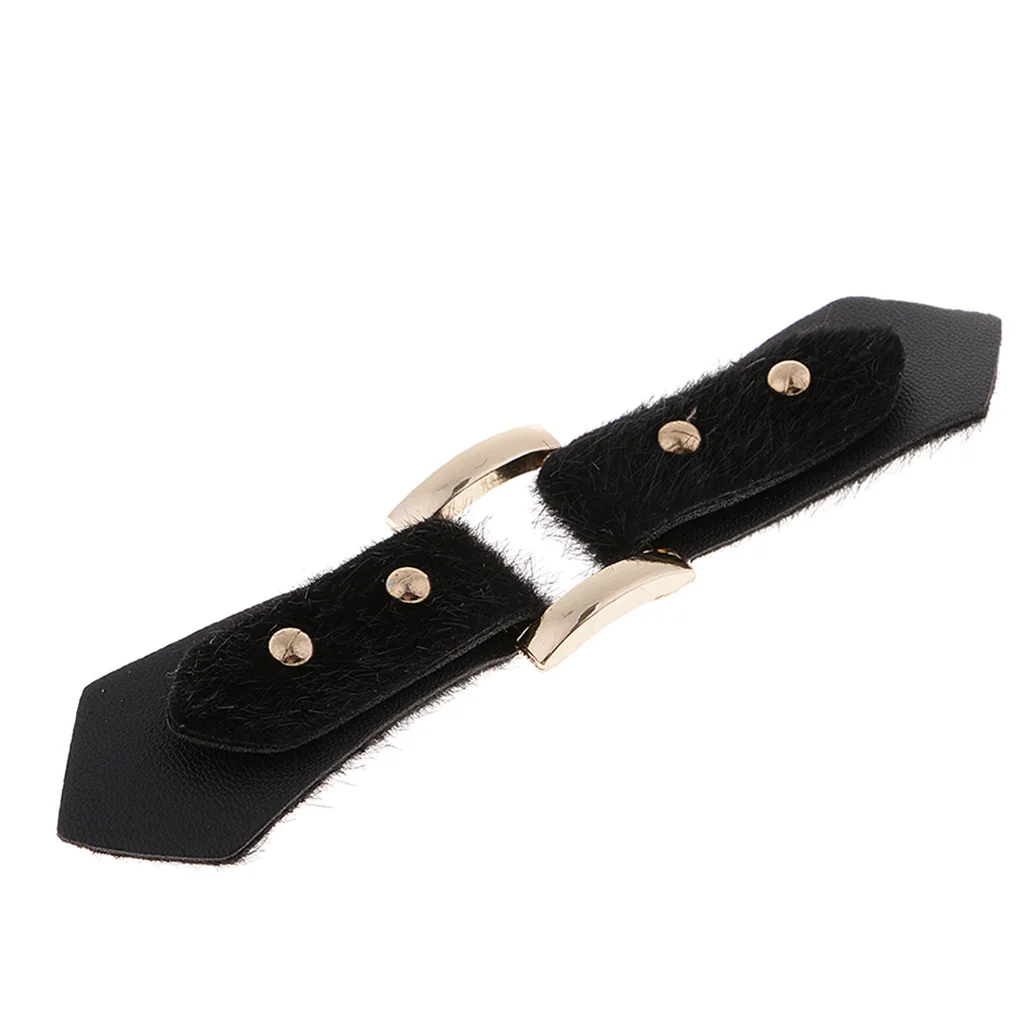 1 Pair Leather Button Toggle Closure with Metal Buckles for Coat Jacket Duffle 13.2x2.8cm