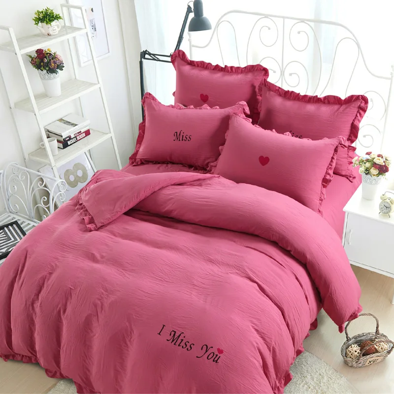 

Free Shipping Modern Style Polyester and Cotton Duvet Cover Set Bed Sheet Pillowcase King Size Super Soft Bedding Sets SHX02