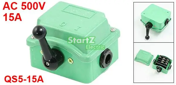 

AC 500V 15A QS5-15A Manual Forward Reversing Cam Starter Changeover Switch