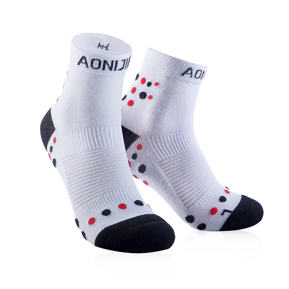 AONIJIE E4092 Outdoor Sports Running Athletic Performance Tab Training Cushion Quarter Compression Socks Heel Shield Cycling - Цвет: White