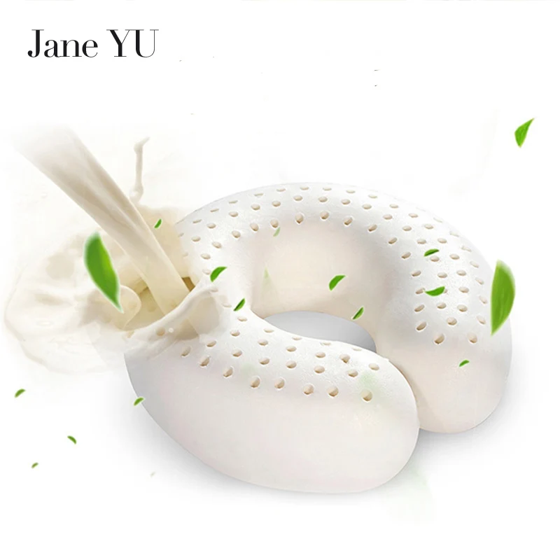 

JaneYU 2022 Natural latex U-shaped Pillows Neck Pillow on the Airplane ealth Care Orthopedic Massage pillow for travel