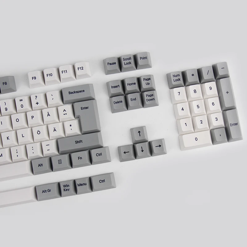  kbdfans Nordic layout pbt keycaps iso cherry profile MAC keys gaming mechanical keyboard dye-subbed