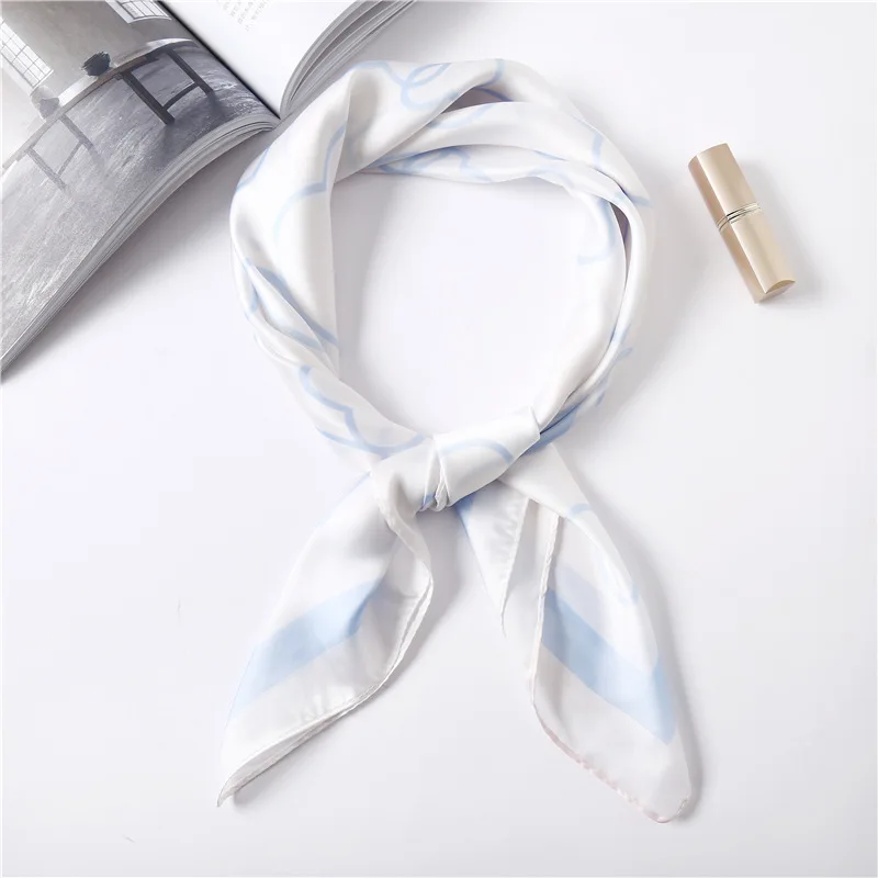 LaMaxPa 2018 Women New Fashion Square Silk Scarf Little love Pattern High Soft Satin Scarf Elegant Hair Tie Band Neckerchief