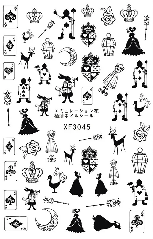 30 Styles! Florals Cartoon Patterns! 1 Sheet Nails Art