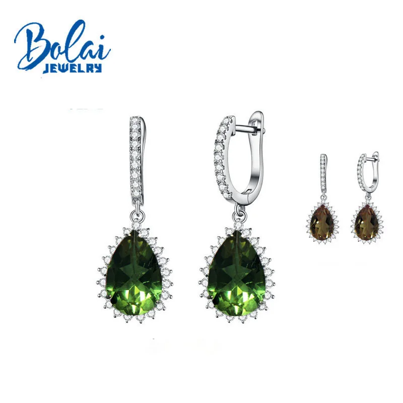 Bolaijewelry, изменение цвета, зултанит, серебро 925 пробы, капля воды, серьги для женщин, драгоценный камень, хорошее ювелирное изделие, юбилей - Цвет камня: diaspore earrings