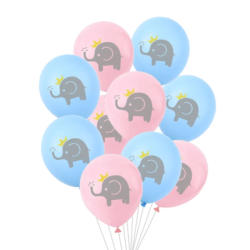 10 шт. 12 дюймов Мультяшные латексные шары Детские украшения для дня рождения голубой розовый слон детские воздушные шары для душа украшения