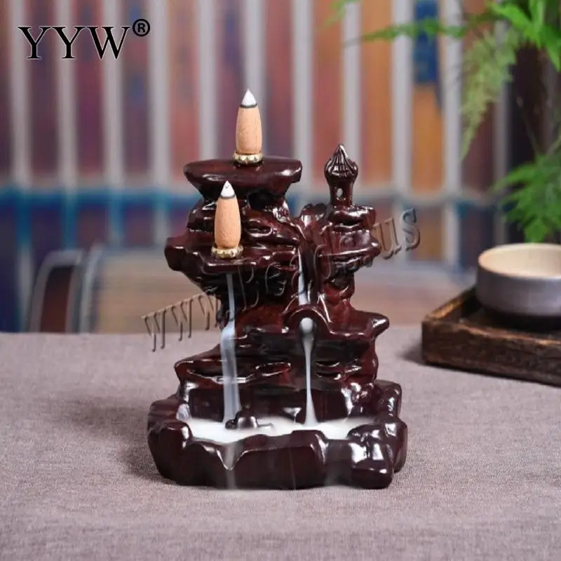 

Backflow Incense Burner Sandalwood Carved Incense Cones Holder Wooden Censer Aroma Smoke Oud Burner Incienso Home Office Decor