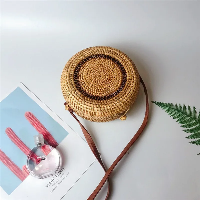 Для женщин Летнее Boho плетеная Сумка из ротанга Соломенной Плетеной тесьмой на